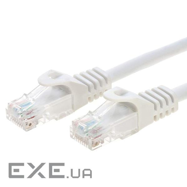 Патч корд PowerPlant cat.5e, UTP, 0.5 м, белый (CA911530)