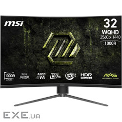 Монітор VA 31.5" WQHD (2560 x 1440) Curved 1000R 0 .5ms 180Hz 178/178/2HDMI/DP MSI MAG 325CQPF E18