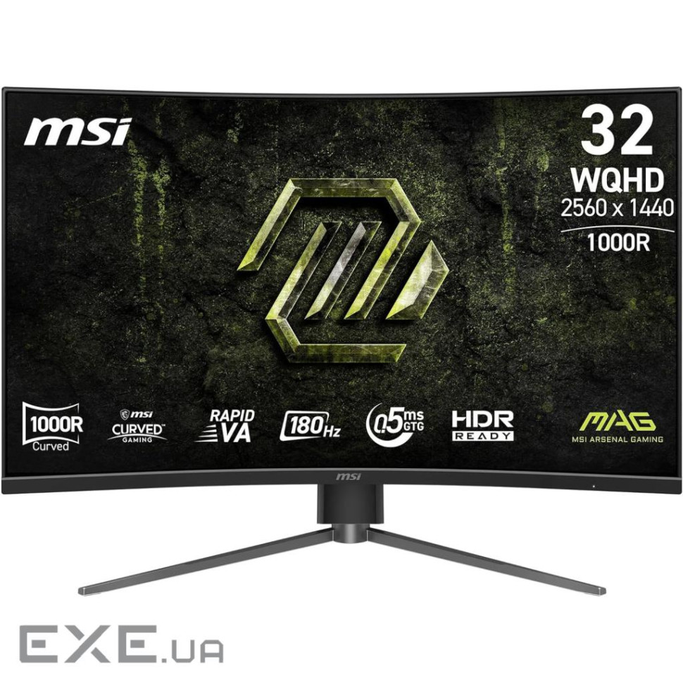 Монітор VA 31.5" WQHD (2560 x 1440) Curved 1000R 0 .5ms 180Hz 178/178/2HDMI/DP MSI MAG 325CQPF E18