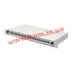 Патч-панель 24 порти SC-Simpl./ LC-Dupl./ E2000, порожня, каб.вводі для 2xPG13.5 + 2xPG1 (UA-FOP24SCS-G)
