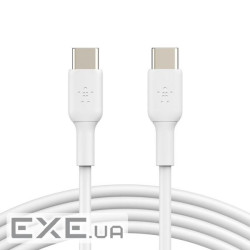 Дата кабель USB-C to USB-C 1.0m PVC white Belkin (CAB003BT1MWH)