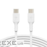 Дата кабель USB-C to USB-C 1.0m PVC white Belkin (CAB003BT1MWH)