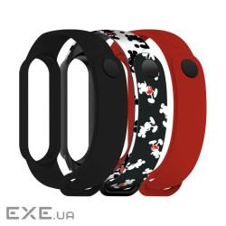 Ремінець до фітнес браслета Armorstandart комплект 3шт Xiaomi Mi Band 7/6/5Cartoon Mickey (ARM77043)