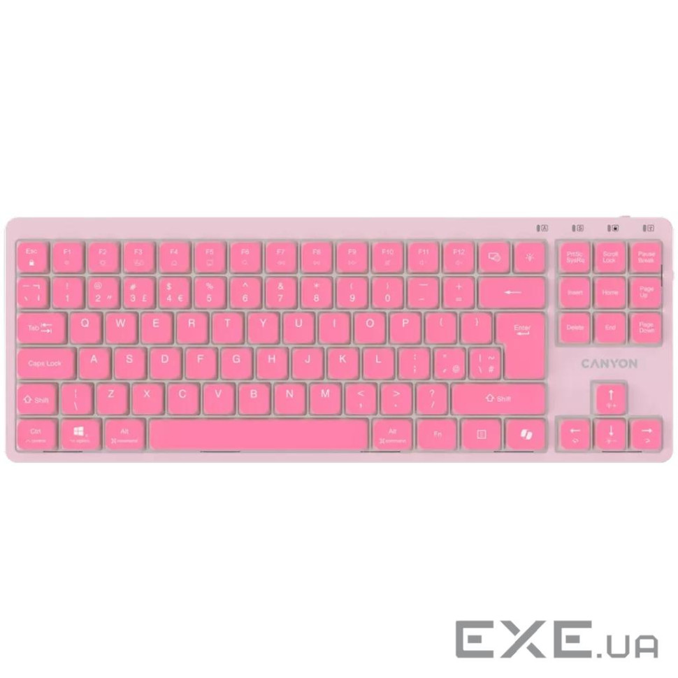 CANYON Keyboard OnType 10 Low Profile EN Wired Pink (CNS-HKB10P)