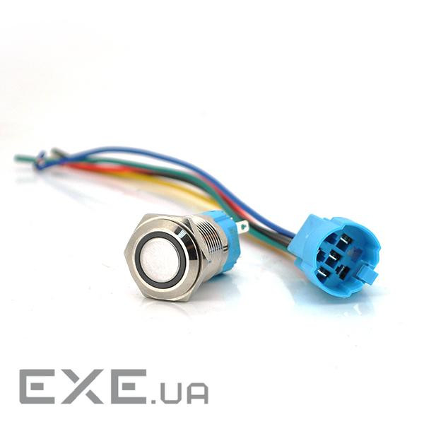 Кнопка з фіксацією 3A 220V значок Power, Blue ціна за штуку (YT-LBP-3A / 220V)