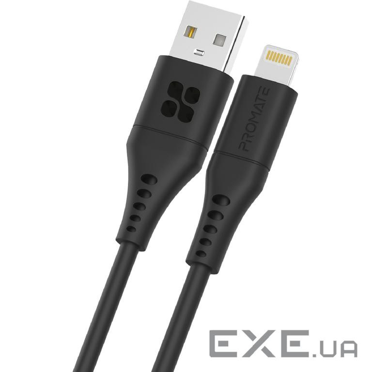 Дата кабель USB 2.0 AM to Lightning 2.0m black Promate (powerlink-ai200.black)