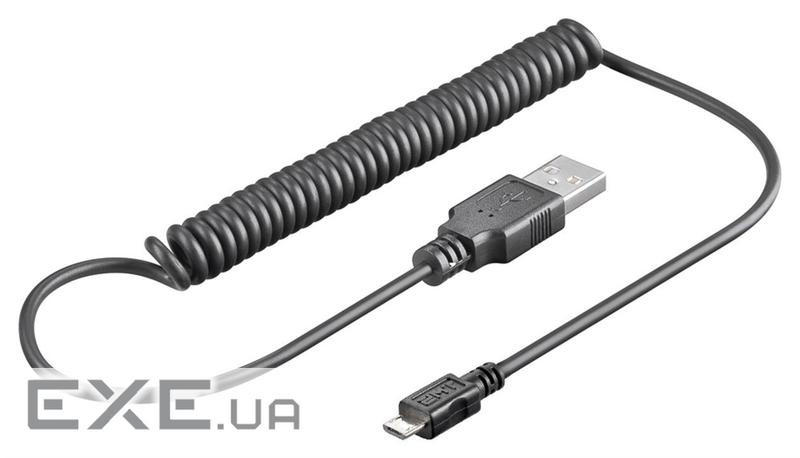 Кабель пристроїв Goobay USB2.0 A-microB M/M 1.0m, (стиснута -0.5m) 2xShielded Cu (75.06.2334-1)
