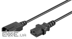 Кабель блоку живлення Goobay IEC-C13/F->C14/M 2.0m, жила 0.75mm D=6.3mm,HQ (75.05.0081-60)