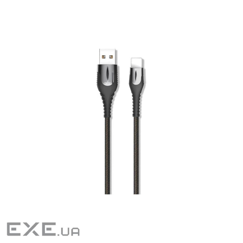Дата кабель USB 2.0 AM to Lightning 1.0m 2A zinc alloy black XO (NB138-L-1-BK)