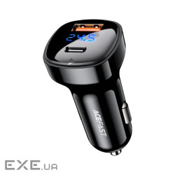 Зарядний пристрій Acefast 2xUSB 66W (USB-C + USB-A) B4 with digital display (6974316280392)