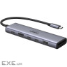 Док-станція USB3.2 Type-C --> HDMI 4K60Hz/2хUSB 3.0/2xUSB-C/SD/TF PD 100 Вт CM511 Ugreen (45521)