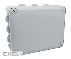 Коробка розподільна герметична / зовнішня 190х150х75мм, IP66 пластик, (РР) 10 гермовводів, (NX1047)