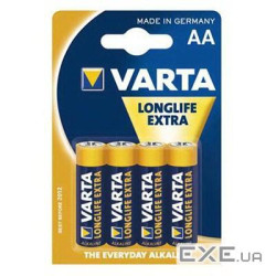 Батарейка Varta AA Longlife LR6 * 4 (04106101414)