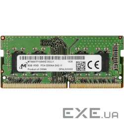 Модуль пам'яті MICRON SO-DIMM DDR4 3200MHz 8GB (MTA8ATF1G64HZ-3G2J1)
