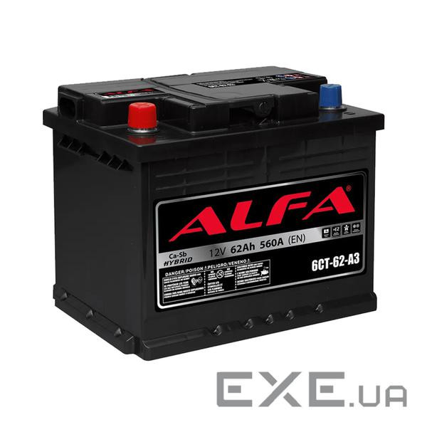 Акумулятор авто Мегатекс ALFA 6СТ-62-АЗ (прав) ТХП 560 (25361)
