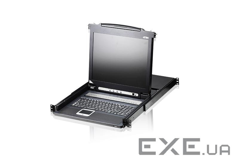 8-портовий KVM комутатор Slideaway з 17" LCD екраном, 19 '', 2 кабелю в комплекті (CL1008M-ATA-RG)