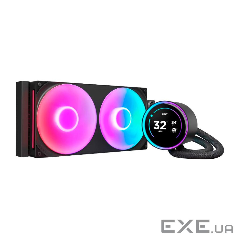 Водяне охолодження для ПК NZXT, Kraken Elite RGB 280mm AIO liquid cooler w/Display, RG (RL-KR28E-B2)