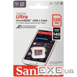 Карта пам'яті SANDISK 128GB Ultra microSD with SD Adapter (SDSQUAB-128G-GN6MN)