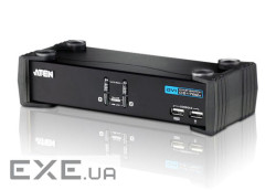 CubiQ 2-портовий комутатор USB 2.0 DVI KVMP , кабелі в комплекті (CS1762A-AT-G)
