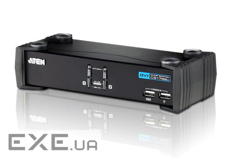 CubiQ 2-портовий комутатор USB 2.0 DVI KVMP , кабелі в комплекті (CS1762A-AT-G)