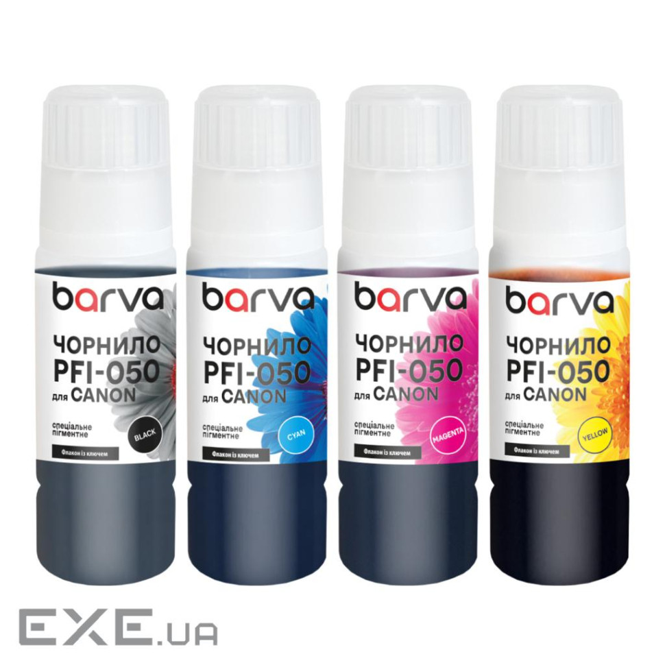 Чорнило Barva Canon PFI-050 4x70 мл, special, pigmented BK/C/M/Y OneKey (C050-070-MP)
