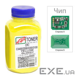 Тонер OKI C3400/3300, 110г Yellow+chip AHK (1502697)
