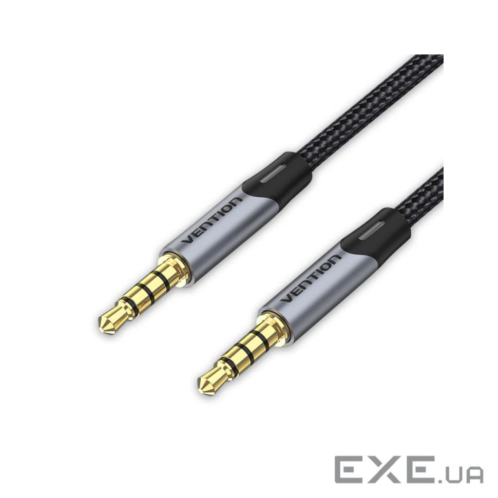 Кабель мультимедійний 3.5mm M to 3.5mm M 1.0m (4pin) gray Vention (BAQHF)