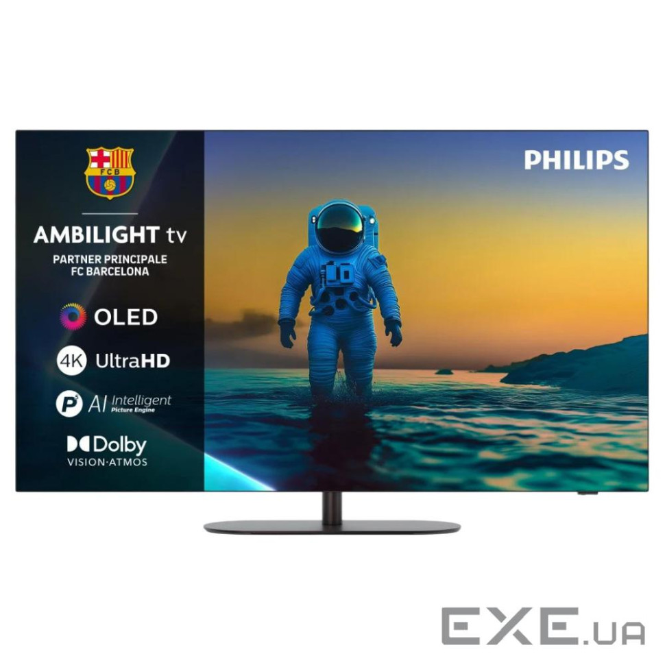 Телевізор 55", OLED, 120 Гц, VRR 144Hz, 1500 кд/м2 , ОС Google TV,Ambilight, 4/32 ГБ, (55OLED820/12)