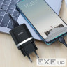 Зарядний пристрій HOCO C12Q Smart USB QC3.0 + cable USB to USB-C 18W Black (6931474716293)