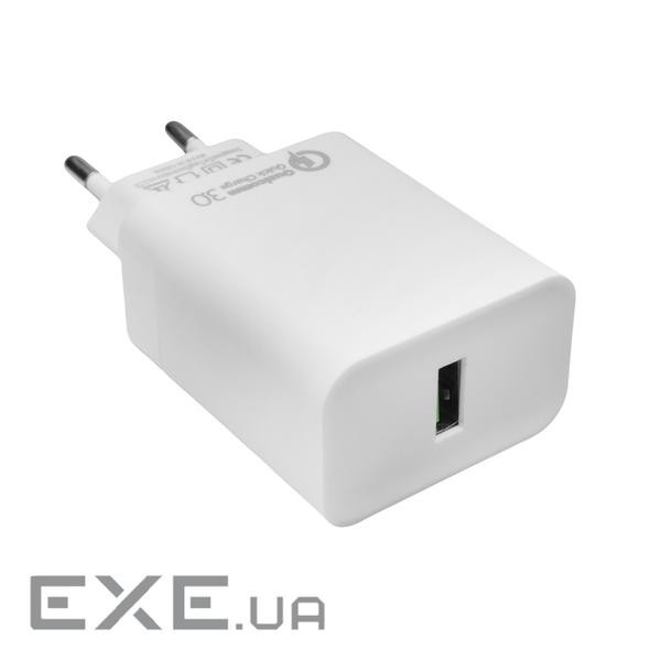 Мережевий зарядний пристрій LogicPower QC3.0 (1USBx3A) АС-011 White (LP9623)