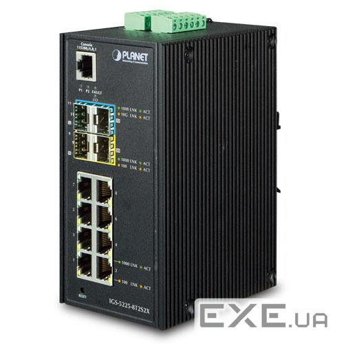 Промисловий керований комутатор L2+, 8 портів 10/100/1000T, 2х100/1000X SFP+, 2х10 (IGS-5225-8T2S2X)
