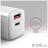 Зарядний пристрій AXAGON 1xUSB QC3.0 + 1xUSB-C PD20W white (ACU-PQ20W)