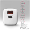 Зарядний пристрій AXAGON 1xUSB QC3.0 + 1xUSB-C PD20W white (ACU-PQ20W)