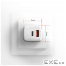 Зарядний пристрій AXAGON 1xUSB QC3.0 + 1xUSB-C PD20W white (ACU-PQ20W)