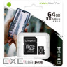 Карта пам'яті KINGSTON microSDXC Canvas Select Plus 64GB UHS-I U3 V10 A1 Class 10 + SD-a (SDCS2/64GB)