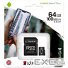 Карта пам'яті KINGSTON microSDXC Canvas Select Plus 64GB UHS-I U3 V10 A1 Class 10 + SD-a (SDCS2/64GB)