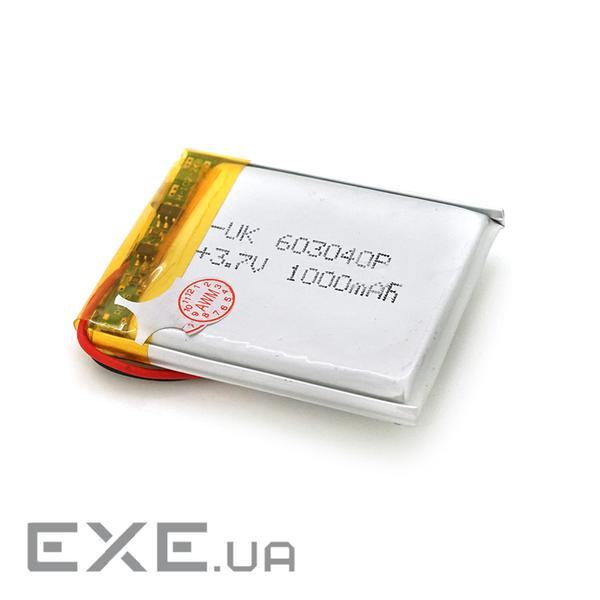 Літій-полімерний акумулятор 6 * 40 * 40mm (Li-ion 3.7В 1100мА &middot, год) (064040) ) (064040)