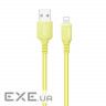 Дата кабель USB 2.0 AM to Lightning 1.0m soft silicone yellow ColorWay (CW-CBUL043-Y)