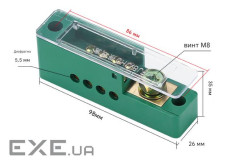 Паралельний розгалужувач-спліттер проводів FJ6 / JHD-1-4, 1фаза-1вхід М8, 4 виходів(латунь)1,5-35х1, 1,