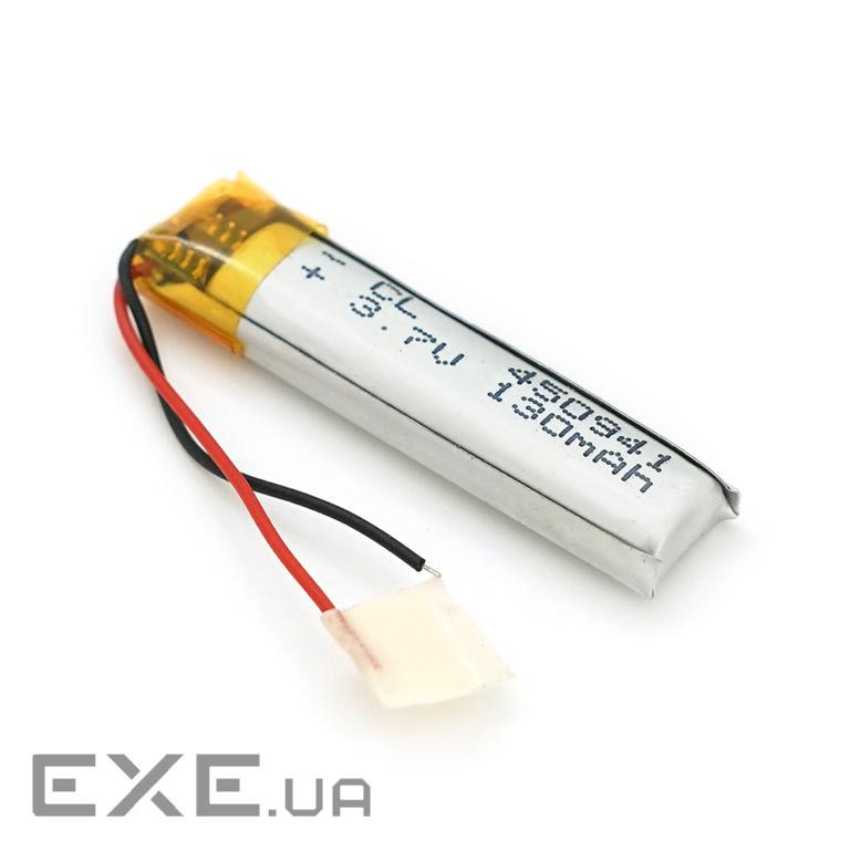 Літій-полімерний акумулятор 4,5*0,9*41mm 3,7V (Li-ion 3.7В 130мА&middot,год) (450941) ) (450941)