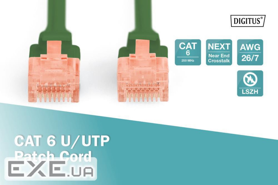 Патч корд CAT6 U/UTP 10M DK-1617-100/G DIGITUS by ASSMANN