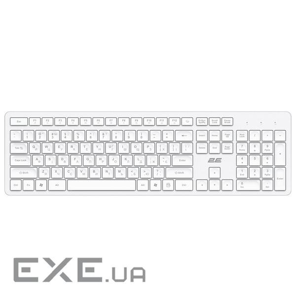 Клавіатура мембранна 2E KS260 106key, WL, EN/UK, білий (2E-KS260WWH UA) (2E-KS260WWH UA)