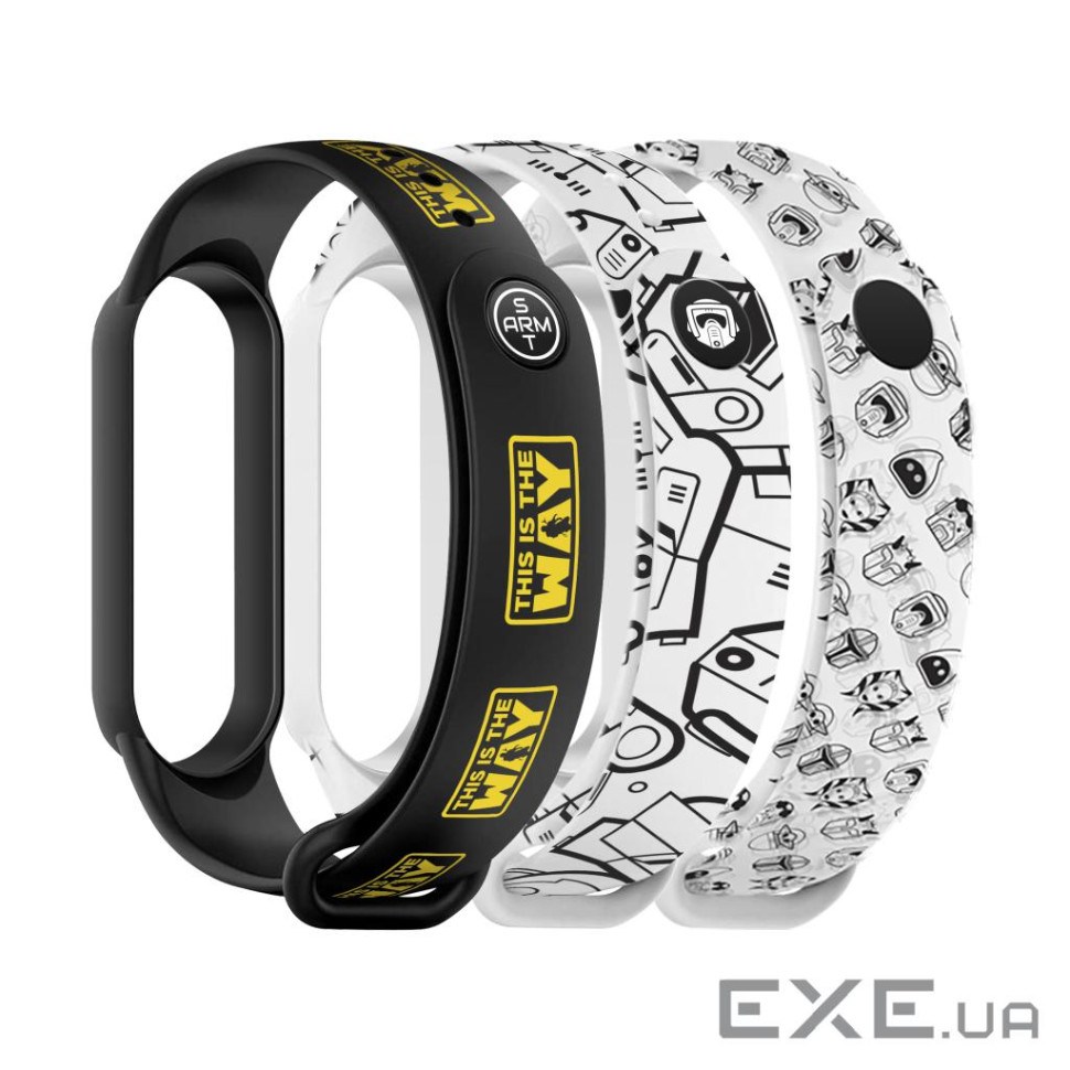 Ремінець до фітнес браслета Armorstandart комплект 3шт Xiaomi Mi Band 7/6/5 Dark Yo (ARM77065)
