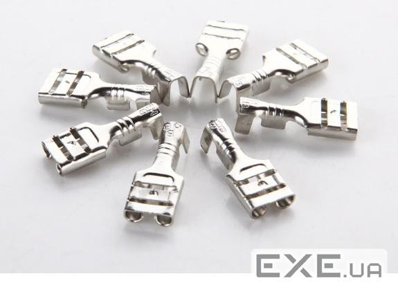 Клема F2 мама, 6.3 мм, дріт 0.5-2.5, ізол (F2 мама з силіконовим ковпачком) )