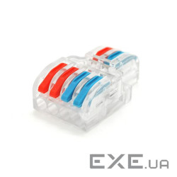 Клемна колодка з натискними затискачами 2х4-проводу LT-422 для розподільних (LT-422 прозора) )