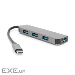 Хаб YT47720 Type-С на USB 3.0 / 4 порту, 480Mbts, живлення від USB, 0.15m, Gray, Box