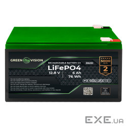 Аккумулятор GV LiFePО4 12,8V - 6Ah (76Wh) (39251)