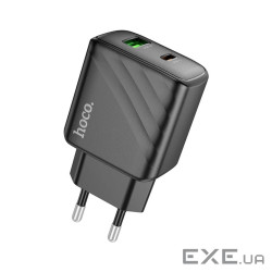 Мережевий зарядний пристрій HOCO CS23A Sunlight dual port PD30W+QC3.0 charger Black (6942007609944)