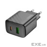 Мережевий зарядний пристрій HOCO CS23A Sunlight dual port PD30W+QC3.0 charger Black (6942007609944)
