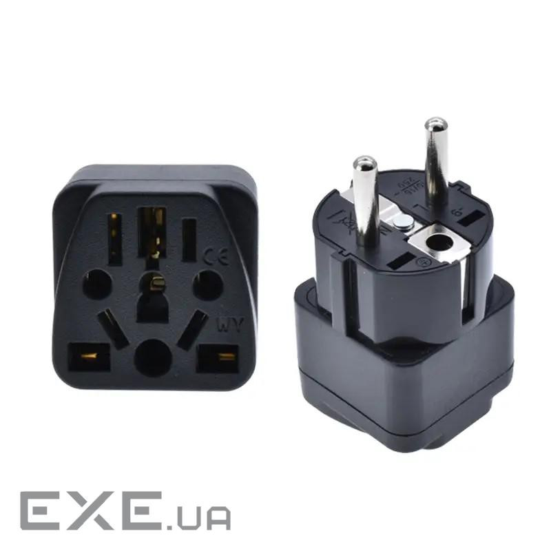 Перехідник живлення IEC(Schuko)-(World) M/F,+USA/UK/CH/Italy/CN адаптер 16A,чорний (62.09.8461-1) (62.09.8461-1)